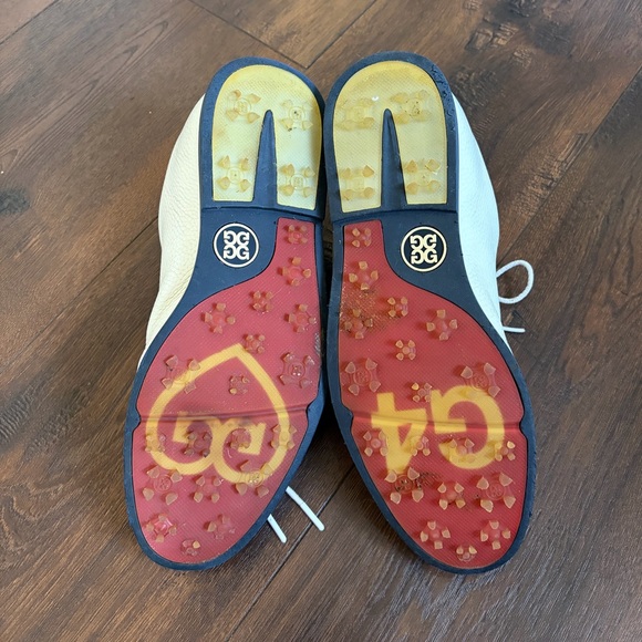 G/FORE Golf Shoes Gallivanter Pebble Leather Stud Cap Toe Shoes white size 9 - Picture 10 of 16